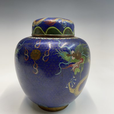 Lot 156 - A Chinese cloisonne ginger jar and cover,...