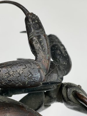 Lot 47 - A Japanese bronze model of a crab, Meiji...