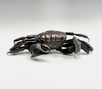 Lot 47 - A Japanese bronze model of a crab, Meiji...