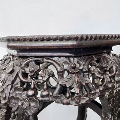 Lot 45 - A pair of Chinese carved hardwood jardiniere...
