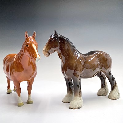 Lot 937 - Two Beswick heavy horse models - Suffolk Punch...