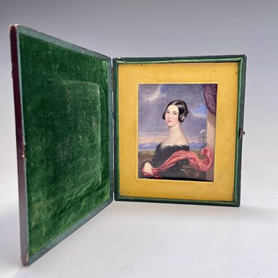 Lot 304 - A 19th-century miniature portrait of a young...