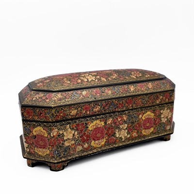 Lot 1009 - An Indian Kashmiri lacquered box, late 19th...