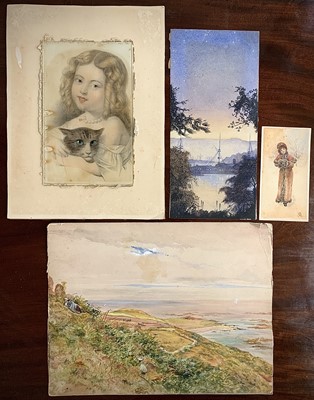 Lot 1440 - A pair of watercolours of cliff Scenes...