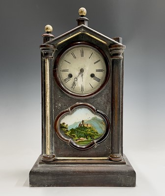 Lot 2916 - An American eight-day mantel clock, the door...