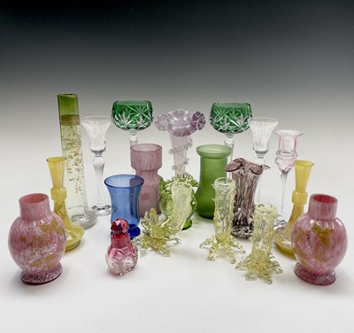 Lot 933 - A collection of coloured glassware, to include...