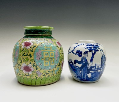 Lot 151 - A Chinese blue and white porcelain ginger jar,...