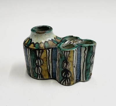 Lot 1024 - A Moroccan pottery inkwell, 19th century,...