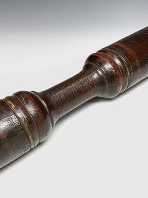 Lot 382 - A turned heavy hardwood baton, 19th century,...