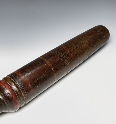 Lot 382 - A turned heavy hardwood baton, 19th century,...