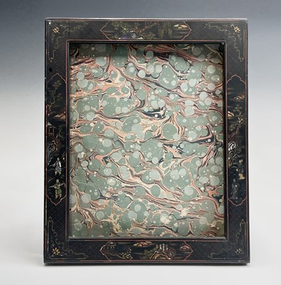 Lot 174 - A black Japanned photograph frame, circa...