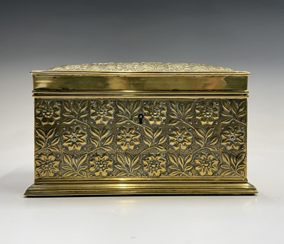 Lot 122 - A late19th/early 20th century brass tea caddy...