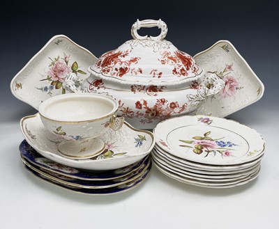 Lot 1049 - An early Victorian Staffordshire part dessert...