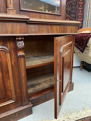 Lot 3136 - A large Victorian mahogany breakfront bookcase,...