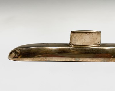 Lot 123 - A bronze model of a submarine, length 27.25cm,...