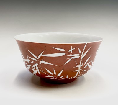 Lot 184 - A Chinese porcelain 'bamboo' bowl, early 19th...