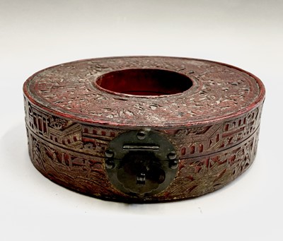 Lot 126 - A rare Chinese Mandarin Court red lacquer and...