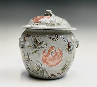 Lot 195 - A Chinese porcelain jar and cover, 20th...