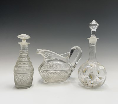 Lot 947 - A 19th century cut glass water jug with...