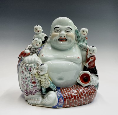 Lot 173 - A large Chinese famille rose porcelain figure...