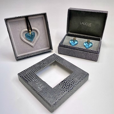 Lot 293 - A pair of Lalique earrings, boxed and a...