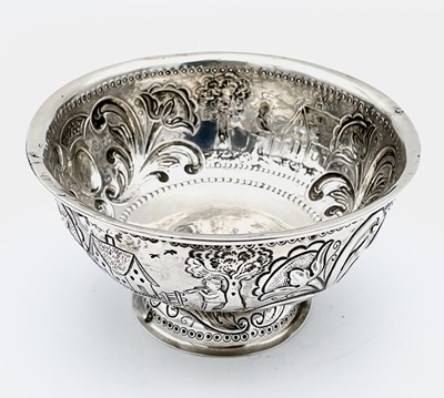 Lot 52 - A Dutch repouse silver footed bowl 12.5cm...