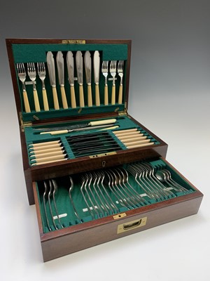 Lot 387 - A canteen of silver plated cutlery, circa 1920,...
