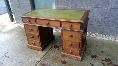 Lot 32 - Pine Desk with Nine drawers, height 78cm,...