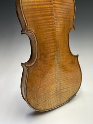 Lot 207 - A violin with two piece back, LOB 35.5cm,...
