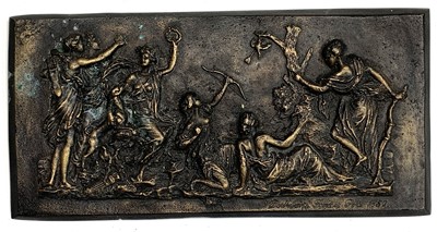 Lot 167 - A 20th century bronze panel depicting Diana...