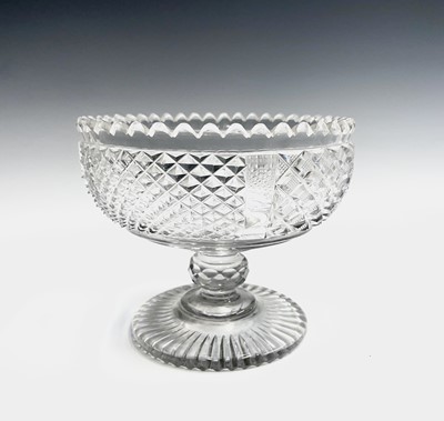 Lot 950 - A 19th century cut glass pedestal bowl with...