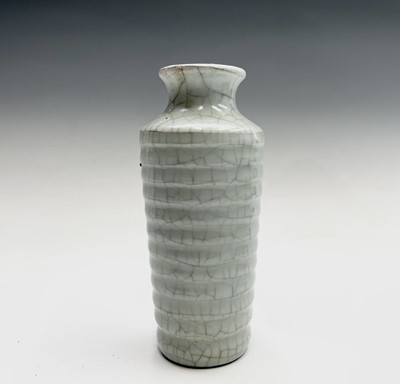 Lot 222 - A Chinese Ge type crackle glazed vase, with a...