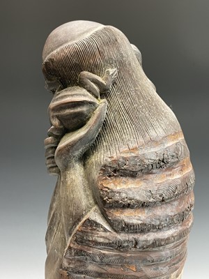 Lot 237 - A Chinese carved bamboo figure of Liu Hai,...