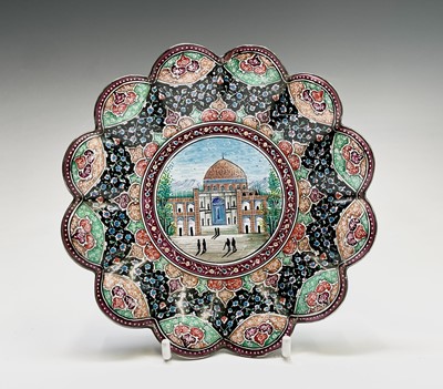 Lot 1049 - A North Indian enamel dish, early 20th century,...