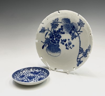 Lot 239 - A Japanese blue and white footed dish, circa...