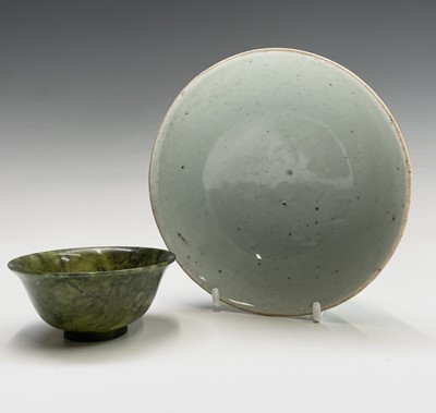 Lot 257 - A Chinese celadon bowl, 19th century, square...