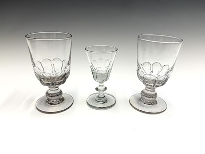 Lot 1012 - A pair of Victorian glass rummers with quarter...