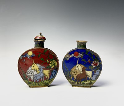 Lot 271 - Two Chinese cloisonne scent bottles, early...