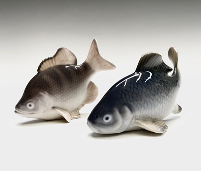 Lot 955 - Two Copenhagen porcelain fish, number 2553 and...