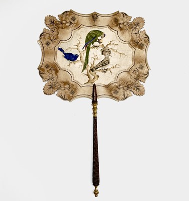 Lot 221 - A Regency hand painted fan, decorated with...
