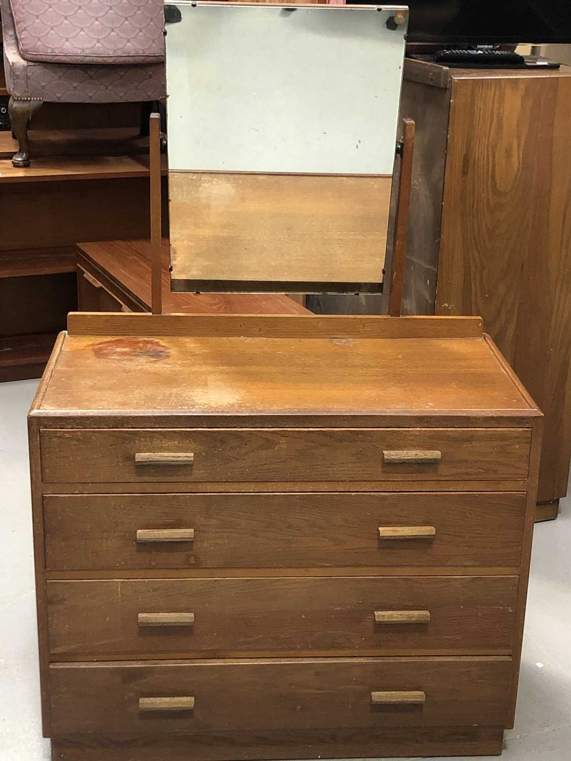 Lot 46 A light oak CC41 WW II utility furniture