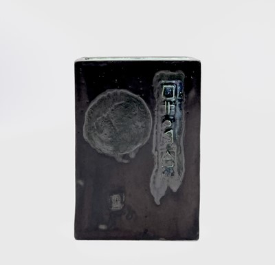 Lot 238 - A Troika Pottery slab vase, with black glaze...