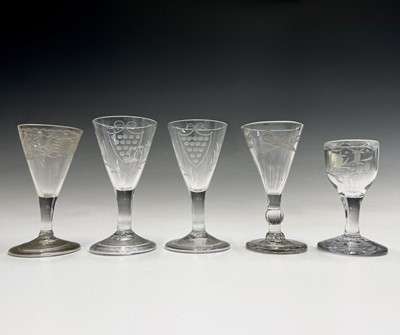 Lot 965 - A pair of late 18th century wine flutes,...