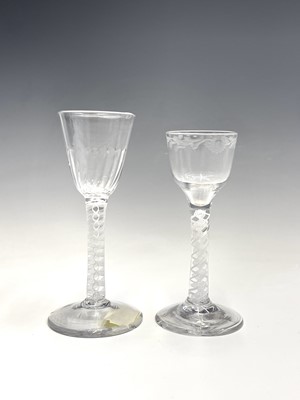 Lot 968 - A George III cordial glass, with floral...