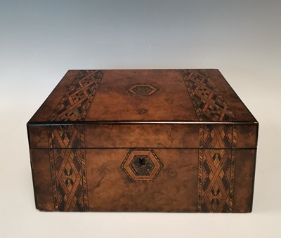Lot 20 - A 19th century walnut box with marquetry...
