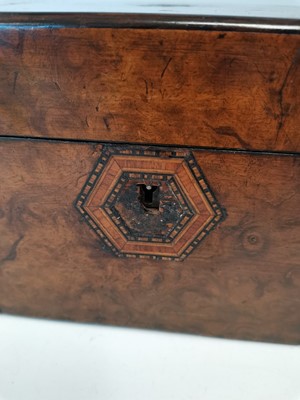 Lot 20 - A 19th century walnut box with marquetry...