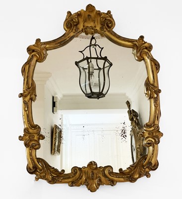 Lot 3141 - An 18th century style gilt gesso wall mirror,...