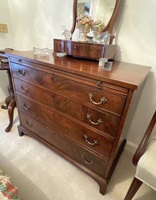 Lot 3147 - A George III mahogany chest, fitted four long...