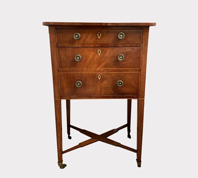 Lot 3151 - A Regency mahogany and crossbanded work table...