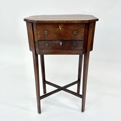 Lot 3153 - A Regency mahogany and crossbanded sewing...